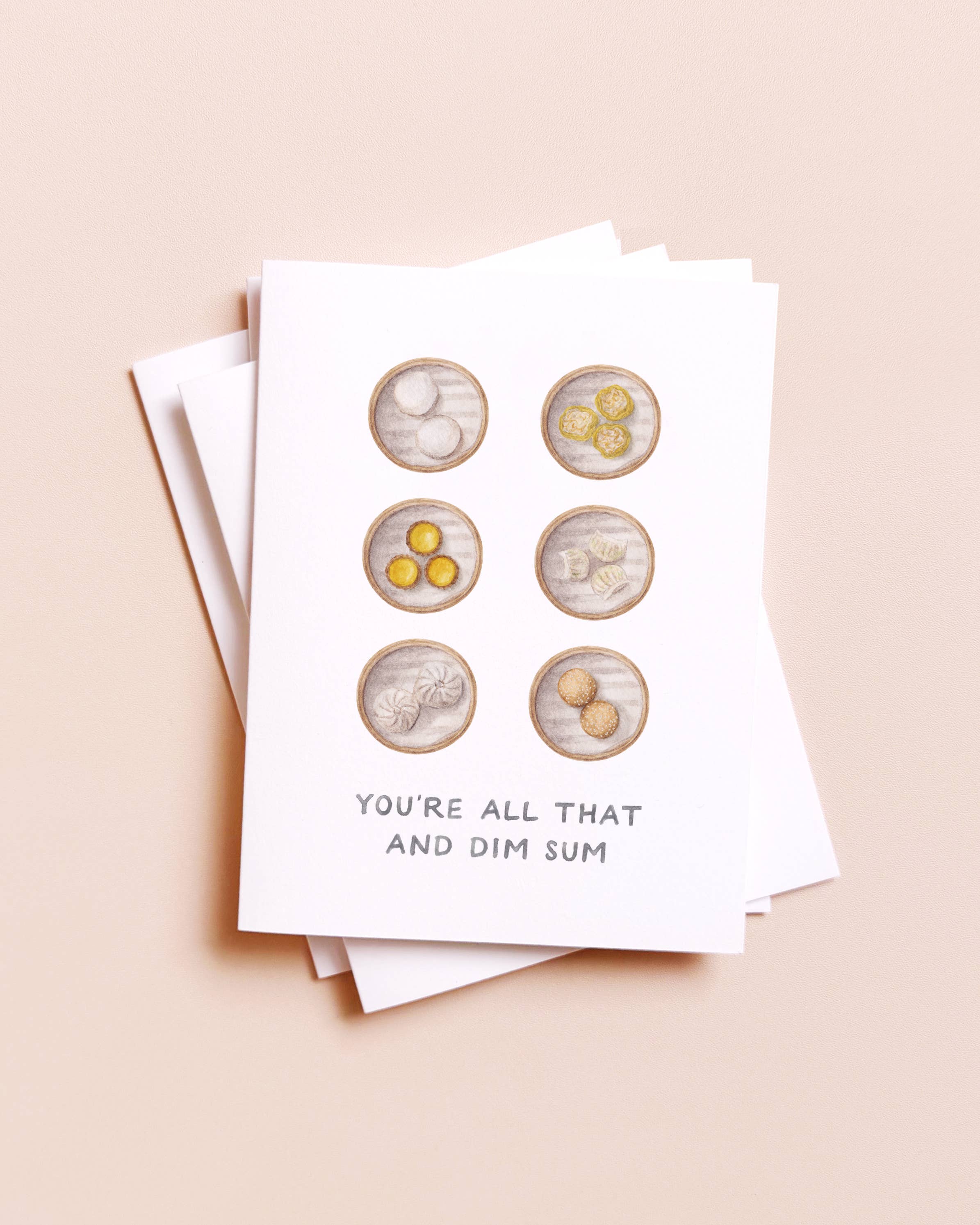 Amy Zhang - Wholesale Congratulations Card - All That And Dim Sum — Asian Food Pun Congrats Card