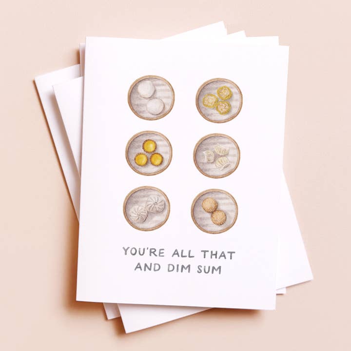 Amy Zhang - Wholesale Congratulations Card - All That And Dim Sum — Asian Food Pun Congrats Card0