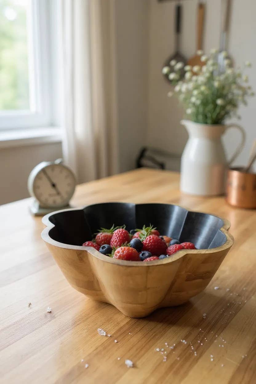 Made Market Co. - Wholesale Serveerschaal - Zwarte bloemvormige schaal2