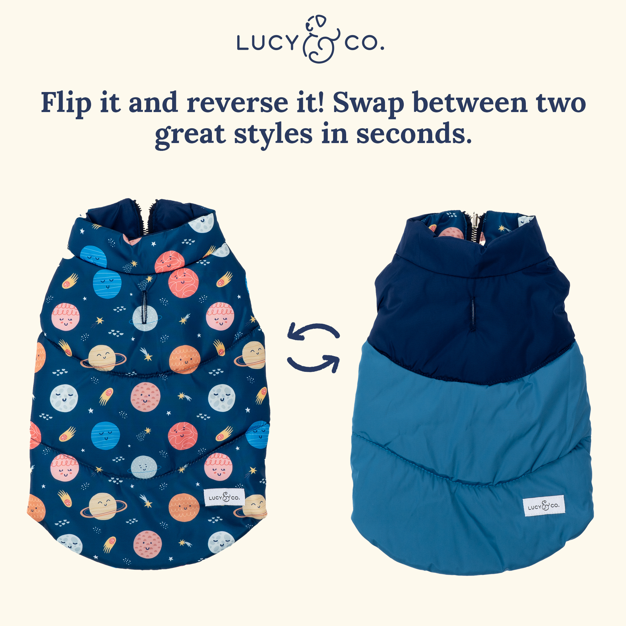 Lucy & Co. - Vendita all'ingrosso Gilet - Cani - Gilet imbottito Space Odyssey3