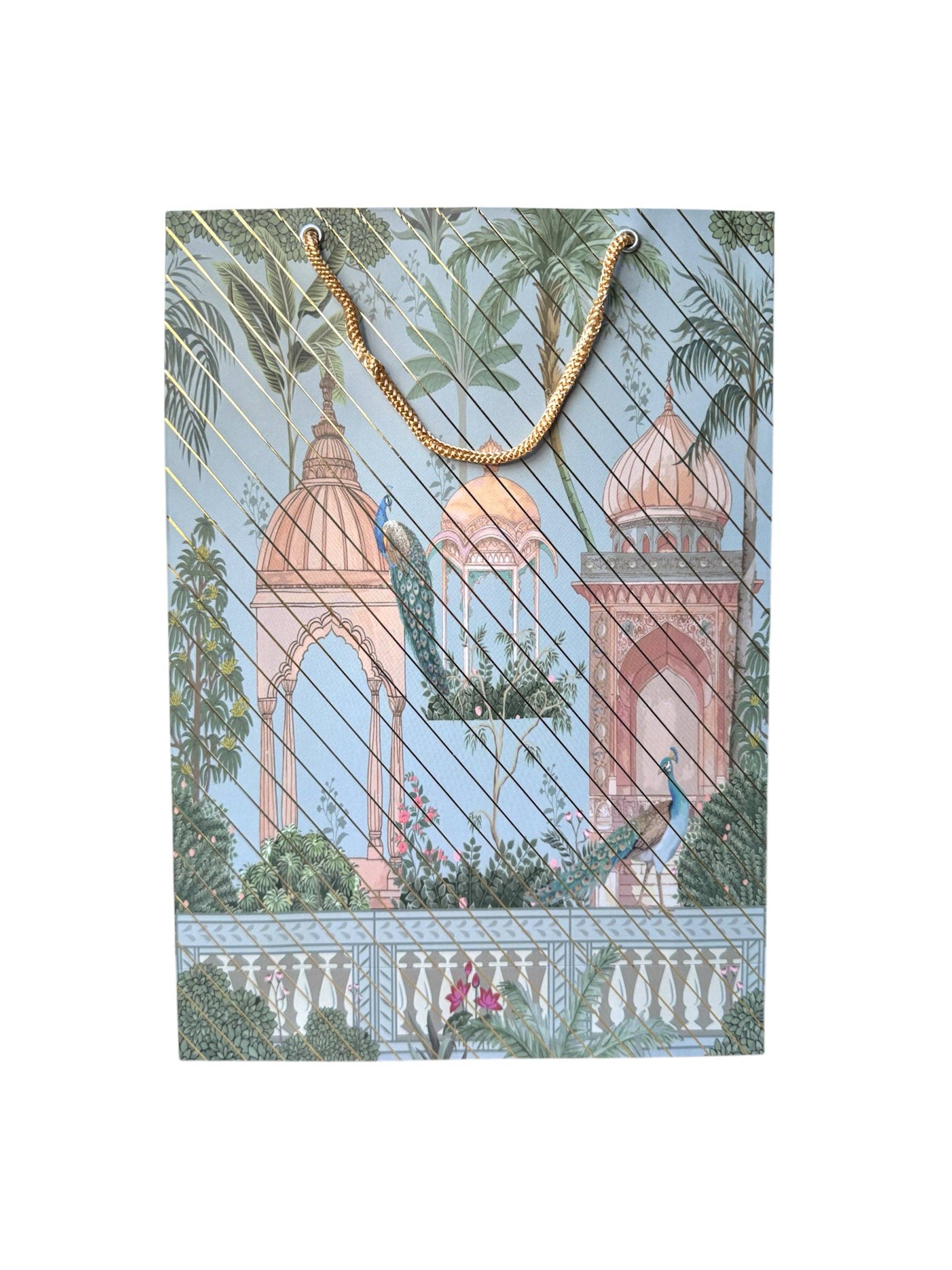 Ava’s Accessory Box - Wholesale Gift Bag - Gift Bag with Gold Strings Tropical Design1