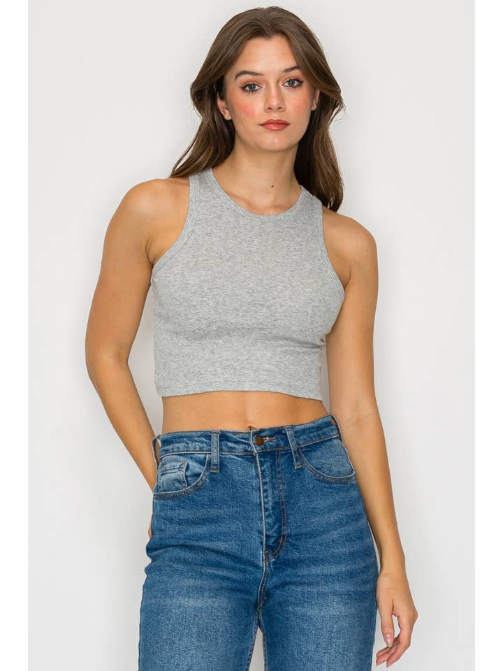 Vanilla Monkey - Wholesale Tank Top - Women's - Cropped High Neck Ribbed Tank Top3