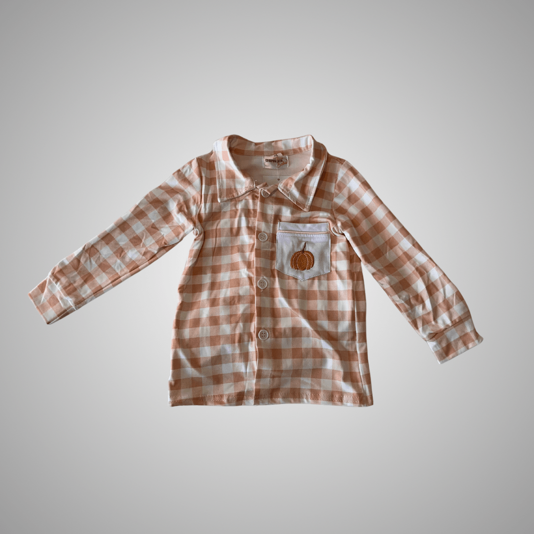 Cowpuncher Babe - Wholesale Button Down Shirt - Kids - PUMPKIN PATCH BUTTON DOWN1