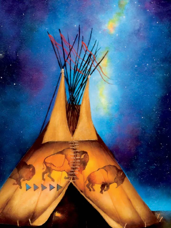 Under the Stars by Artist Micqaela Jones Art Print for wholesale by Indigenous Puzzles and Art