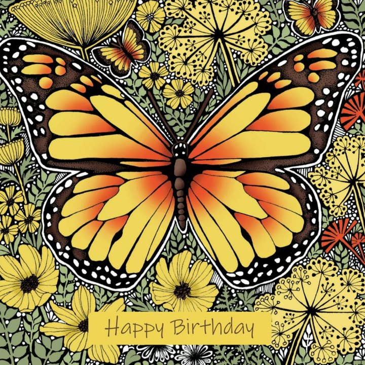 Monarch Butterfly Happy Birthday for wholesale by Alff a Bet Design