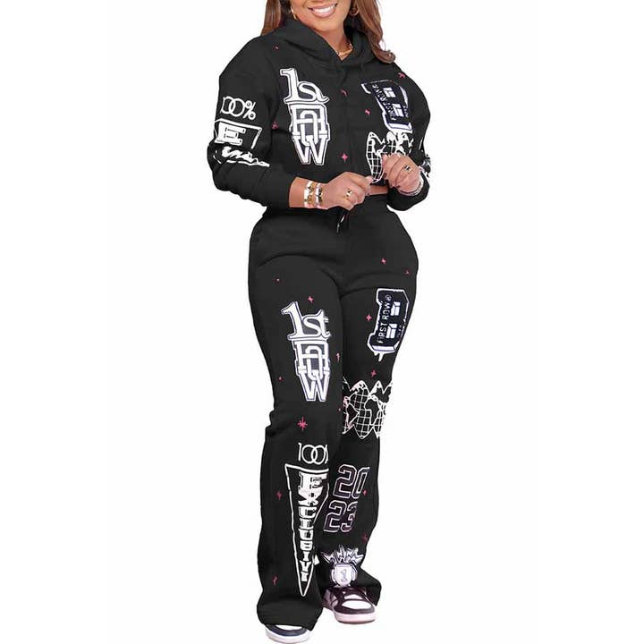MB Fashion Wholesale - Wholesale Lounge Set - Women's - MB FASHION PRINT BRIGHT FUTURE JOGGER SET 3746LY COMING SOON