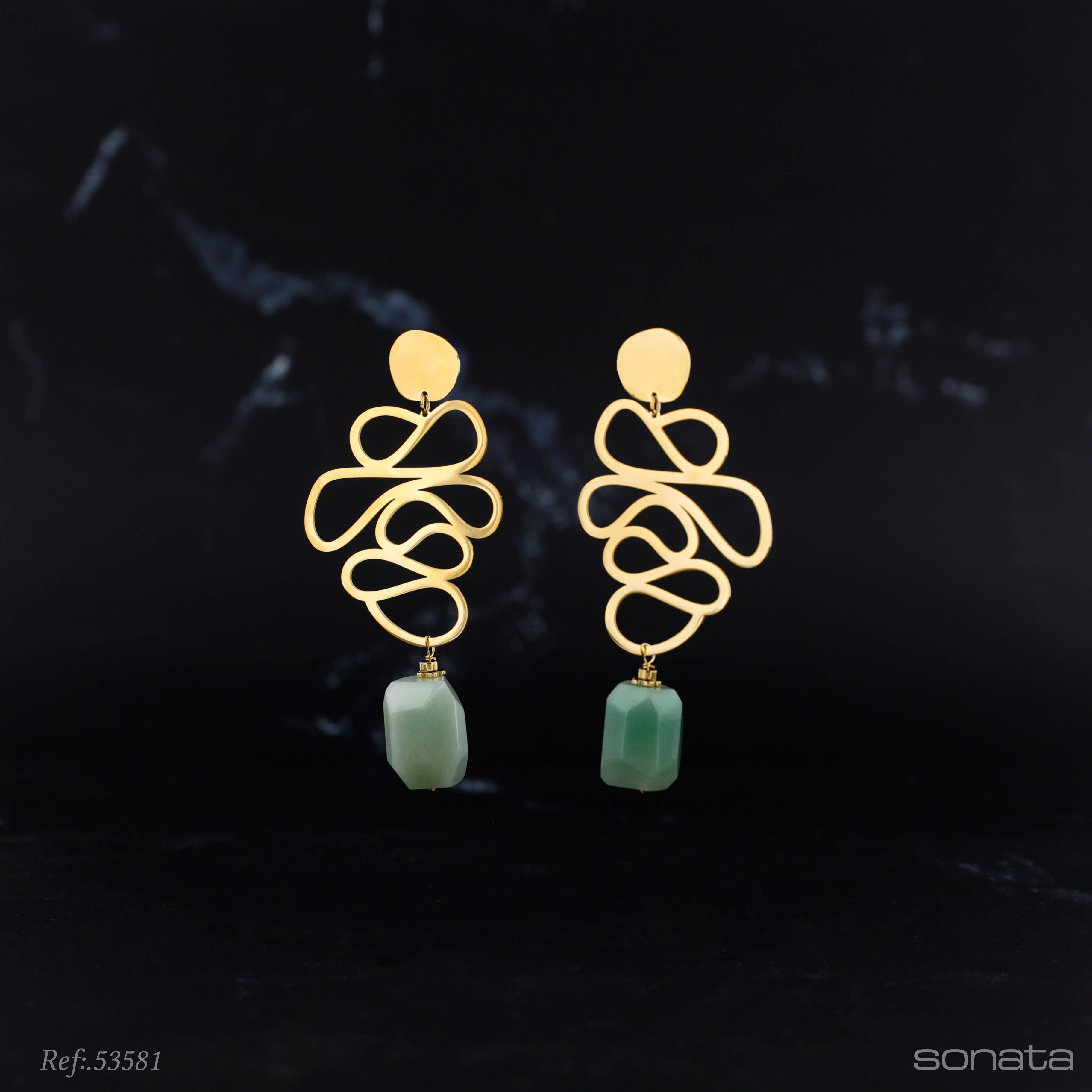 Sonata - Wholesale Snap Jewelry - Filigree Stone Steel Earrings4