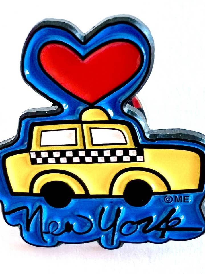New York Taxi Heart Lapel Pin for wholesale by Mary Ellis