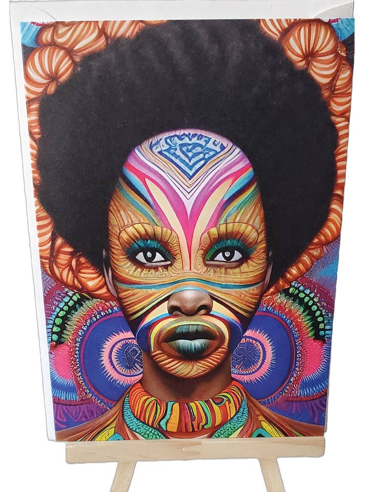 Grußkarte mit Kunstzitat „Thandie“ für den Großhandel von Blacartistry