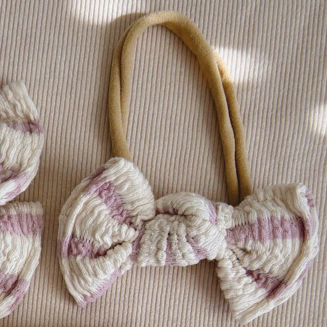 Bloom Headwraps - Wholesale Fashion Headband - Baby - Lavender Texture Stripe BloomCLIPS or Nylon Headband1