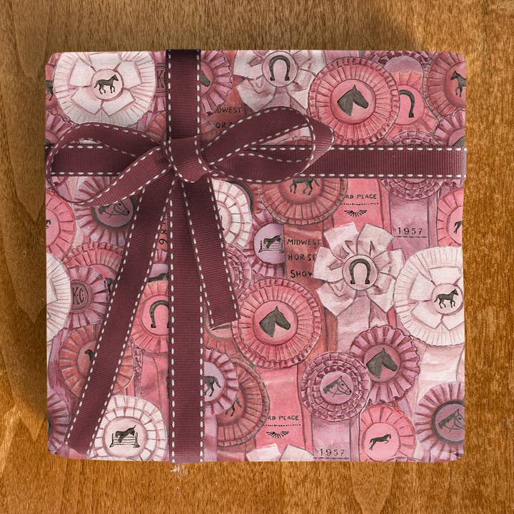 Horse and Dog Show Rosette Gift Wrap for wholesale by Natalie Kate