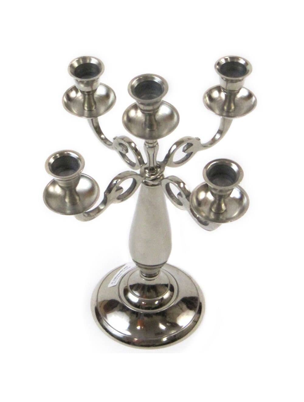 India Overseas Trading Corporation - Wholesale Candle Holder - 5-Candle Metal Candelabra Silver Candle Holder Stand3