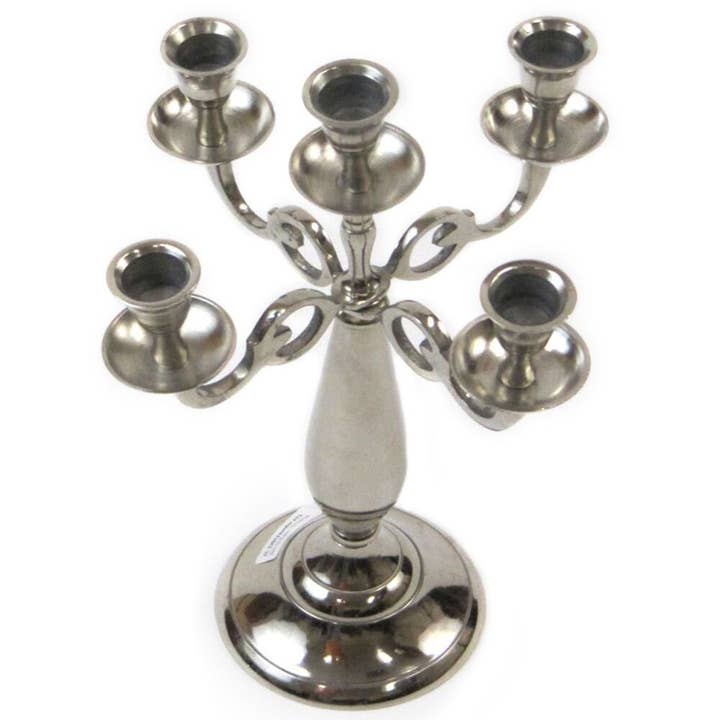 India Overseas Trading Corporation - Wholesale Candle holder - 5-Candle Metal Candelabra Silver Candle Holder Stand3