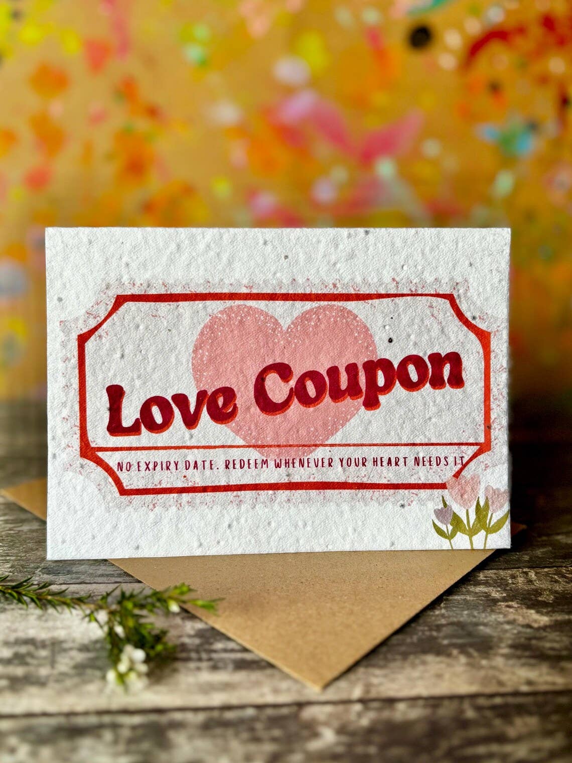 Erika's Whimsical Art – wholesale Love card – Plantable Seed Paper Love Coupon Card, Blank Inside  2