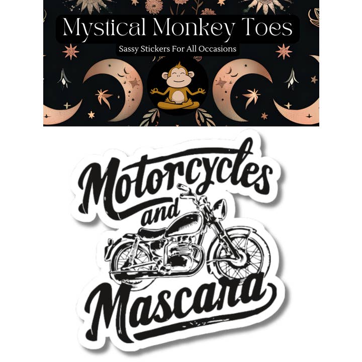 Mystical Monkey Toes - Wholesale Sticker - Funny Motorcycles & Mascara Vinyl Sticker1