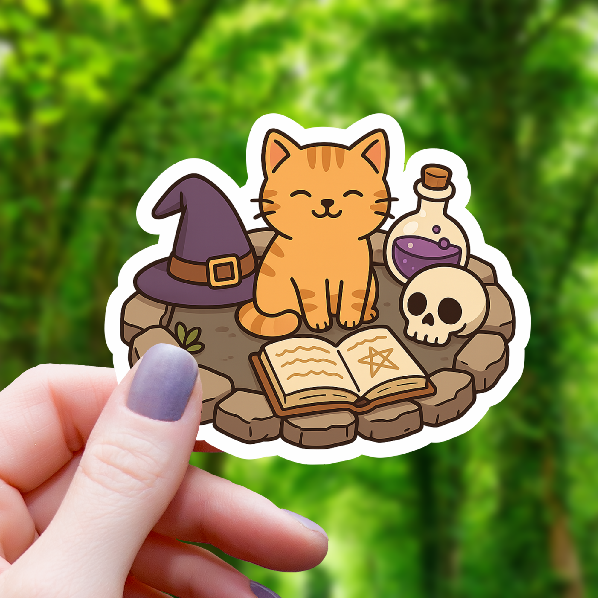 Mimic Gaming Co - Wholesale Sticker - Witchy Cat Reading A Spellbook Sticker - 30