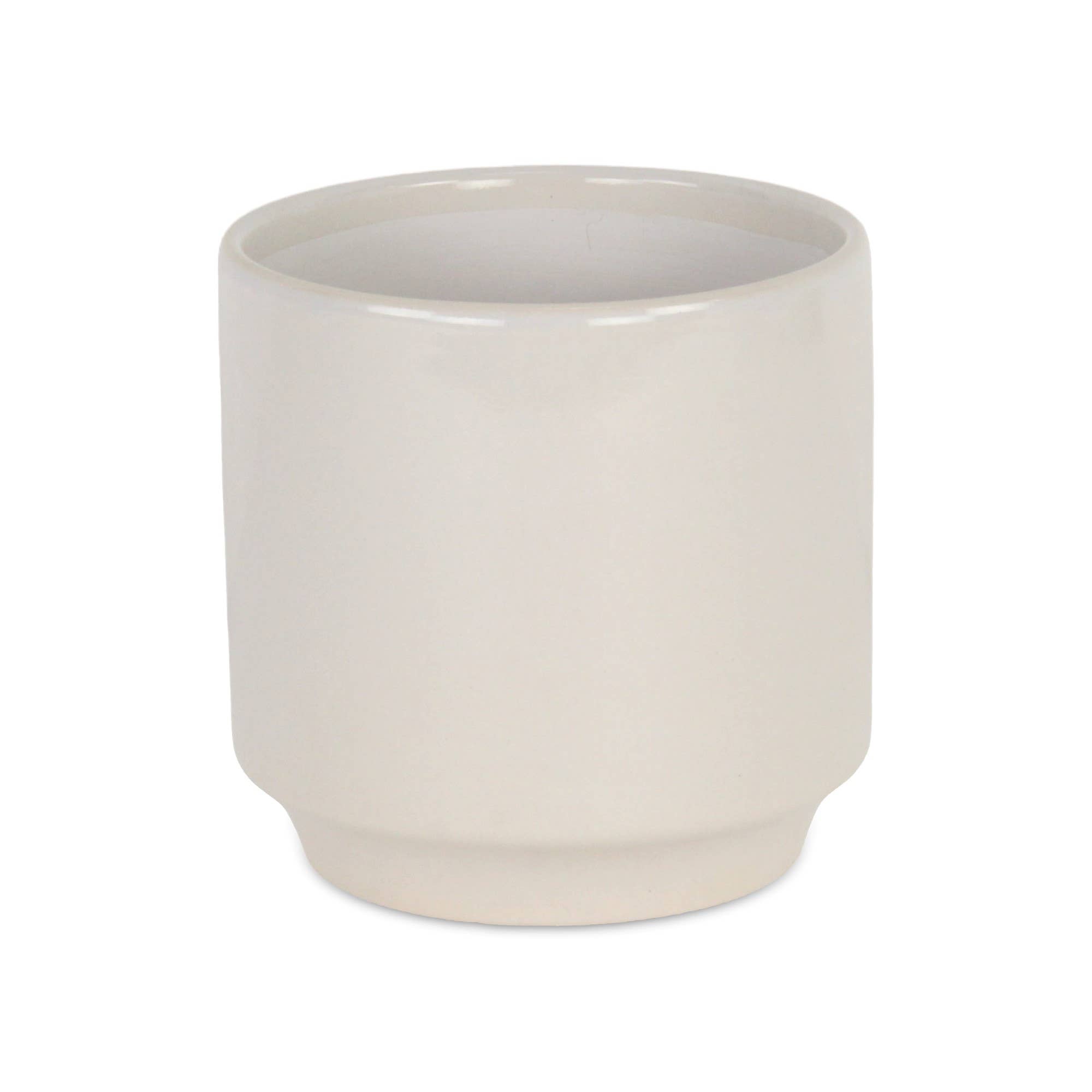 Cheungs Home Decor - Vendita all'ingrosso Vasi per piante - Elegora vaso in ceramica monocolore con lato dritto - bianco sporco8