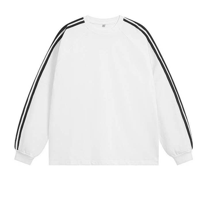 Rosa Clothing - Wholesale T-Shirt - Women's - Classic striped Raglan Crewneck long sleeve T-shirt
