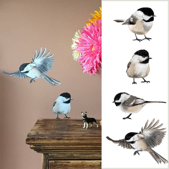 Chickadees Illustratie muursticker muurstickers voor wholesale door MYRTE