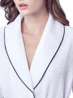 Lotus Linen - Wholesale Robe – Women's - Knee-Length Waffle Robe for Women8