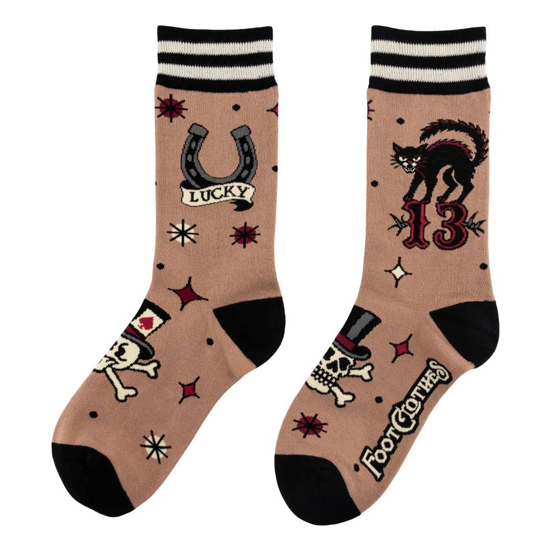 FootClothes LLC – wholesale Socks – Unisex – Superstitious Ink Crew Socks2