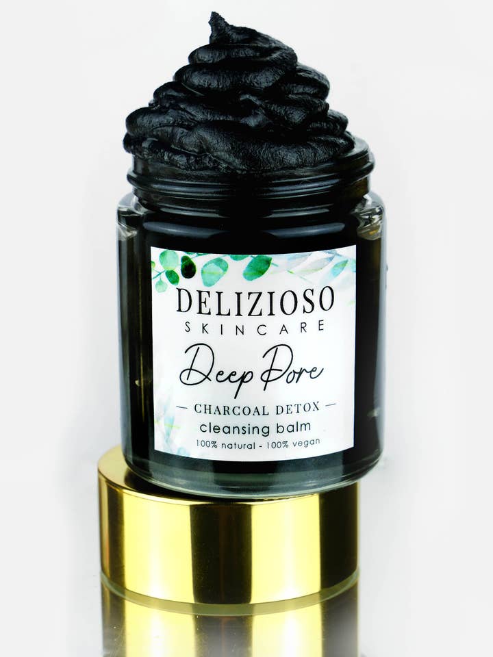 Deep Pore Lemongrass Charcoal Detox Cleansing Balm for wholesale by Delizioso Skincare Inc.