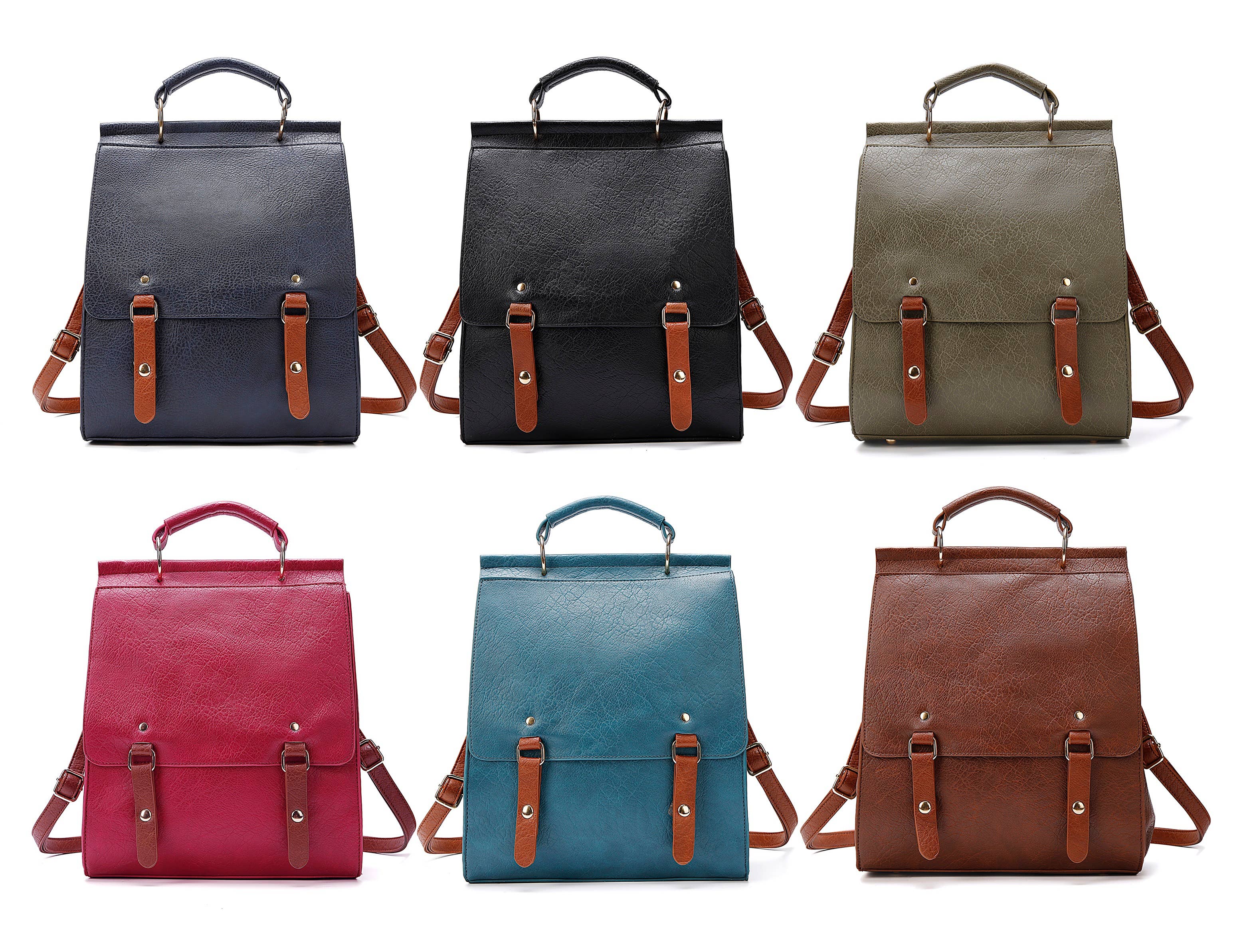 Superbia – wholesale Top handle bag – women's – Classic Two-toned Flap Over Backpack bag- 9356(Carla Range)2