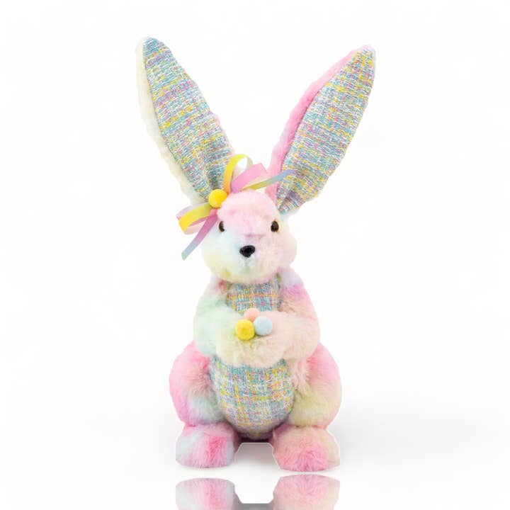 December Diamonds - Wholesale Decorative Tabletop Object - Pastel Bunny w/Egg
