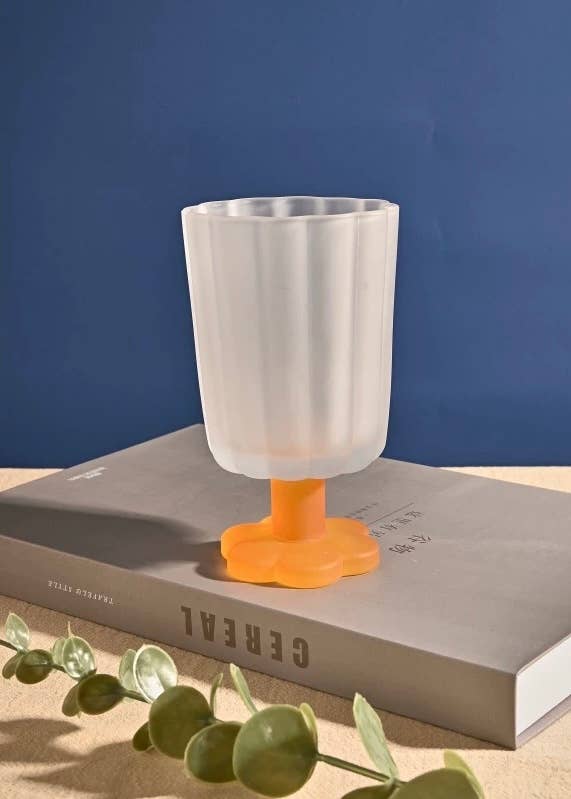 INSPECIAL HOME - Wholesale Wine Glass - MouthBlown Whimsical Petal Colored Wine Glasses - Case of 103