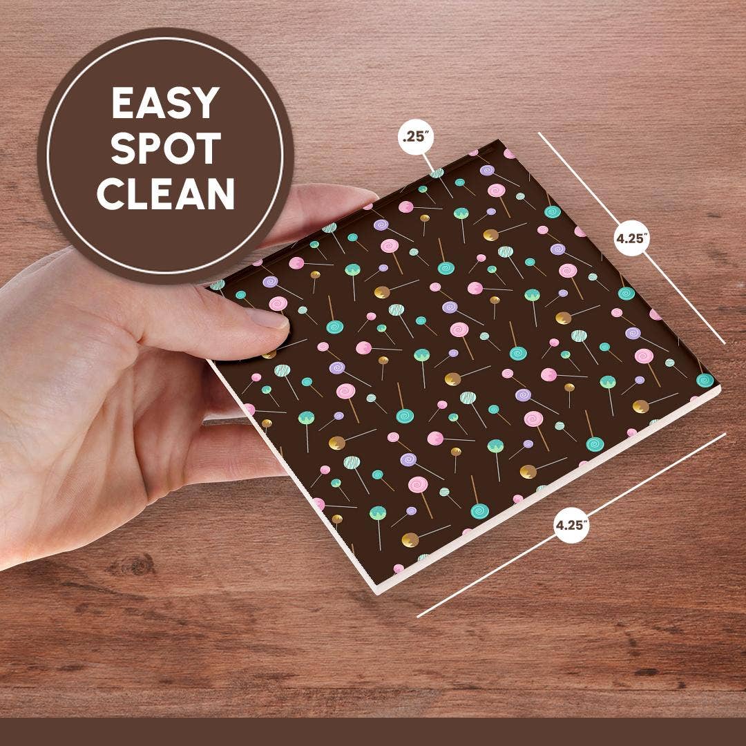 3dRose - Wholesale Coasters - 3dRose, Cute Pink and Mint Green Candy Sucker Pattern, Coaster6