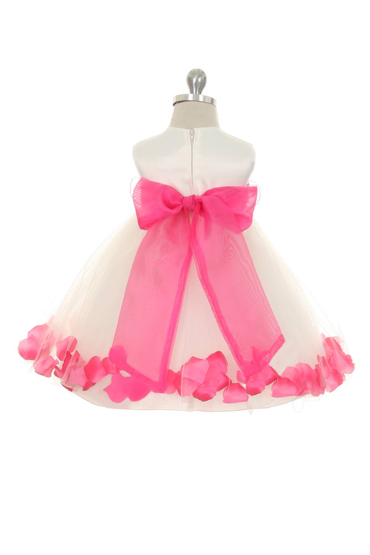 Kid's Dream - Wholesale Dress - Baby - Satin Flower Petal Baby Dress with Organza Sash12