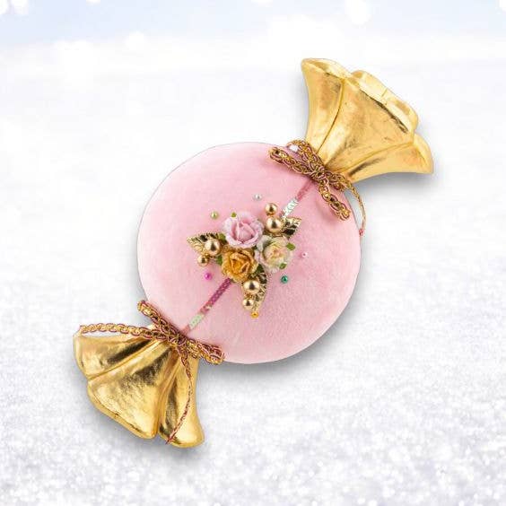 Dunn Deals - Wholesale Christmas decoration - Santa's Sweet Shoppe Collection - 15" Pink Round Candy Wrapper1