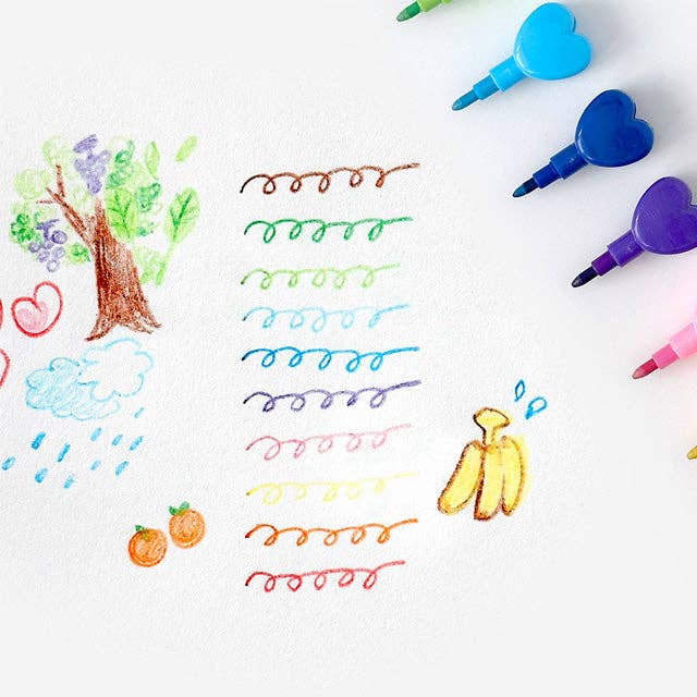 K-Wonderland – Großhandel Buntstift – Kind & Baby – Regenbogen Herz Stapelbarer Wachsmalstift4