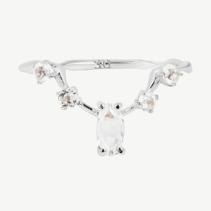 Anillo Clara en topacio blanco/plata para venta al por mayor de Studio Grun