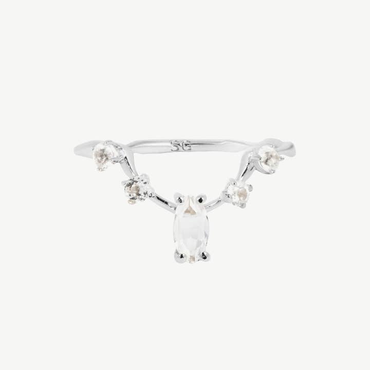 Bague Clara en topaze blanche/argent pour la vente par Studio Grun