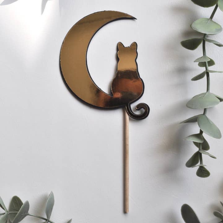 Taarttopper met kat en maan voor wholesale door La baleine qui embosse