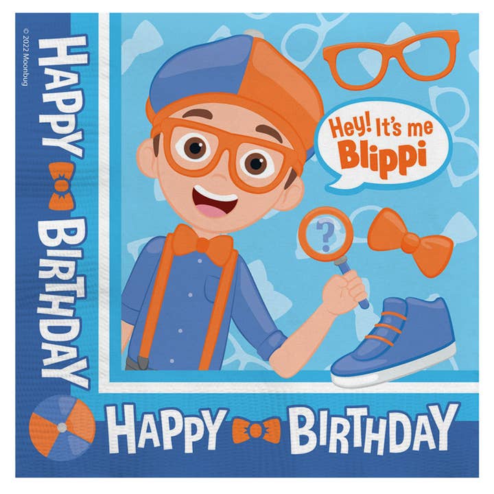 Treasures Gifted - Wholesale Disposable Napkin - Blippi Napkins - 16pk - Blippi Party Supplies