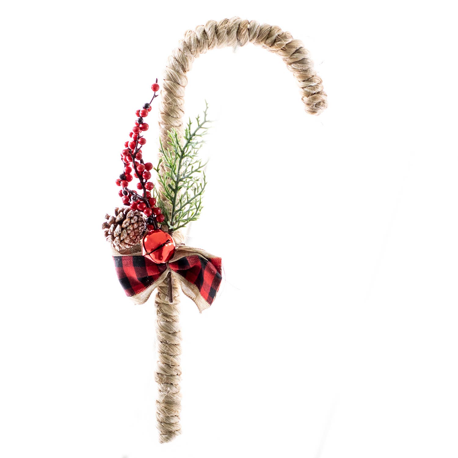 Oak Street Wholesale - Wholesale Christmas Decoration - Jute Candy Cane w/Greenery0