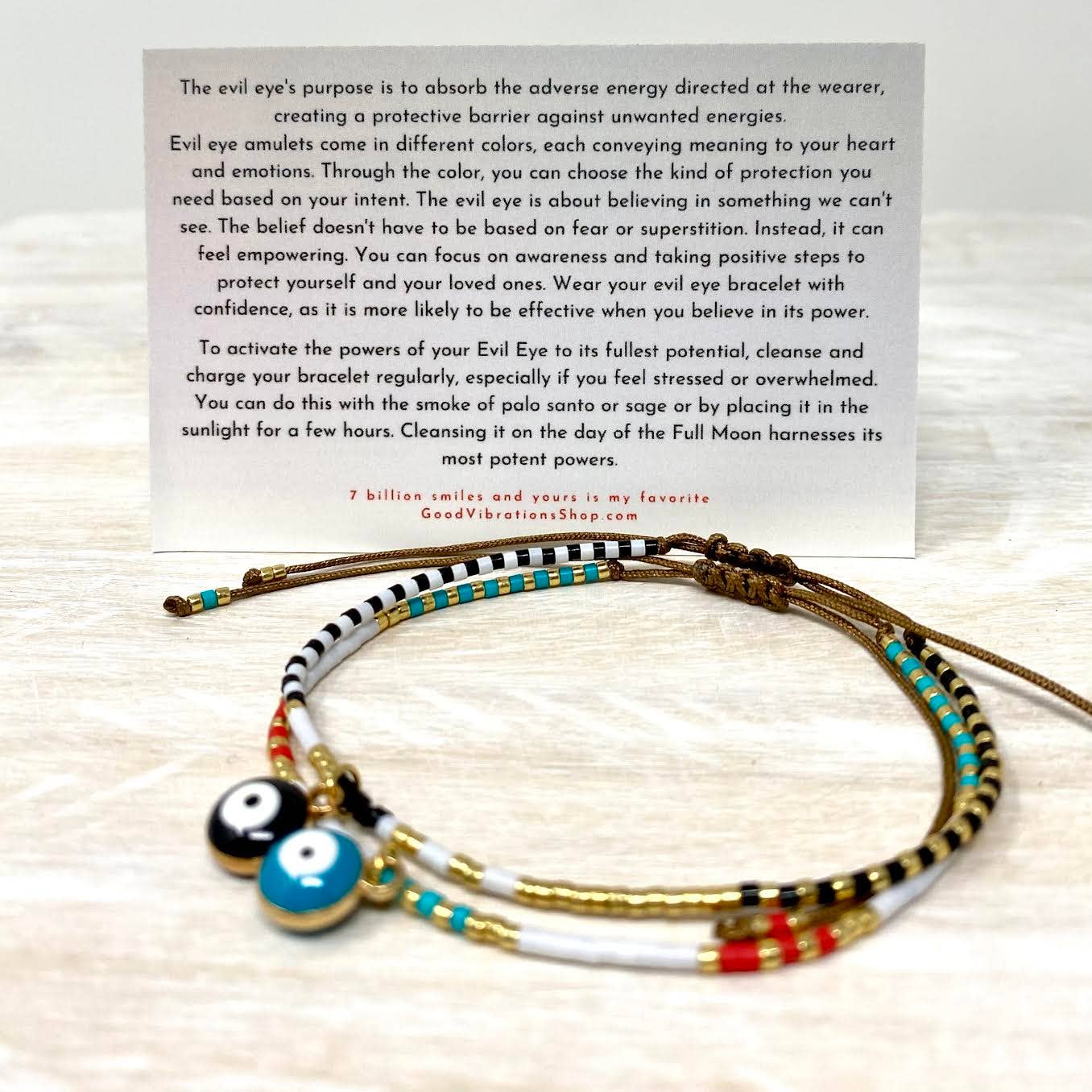 Good Vibrations Shop - Wholesale Beaded Bracelet - Eye of Protection Bracelet ⎮ Black4