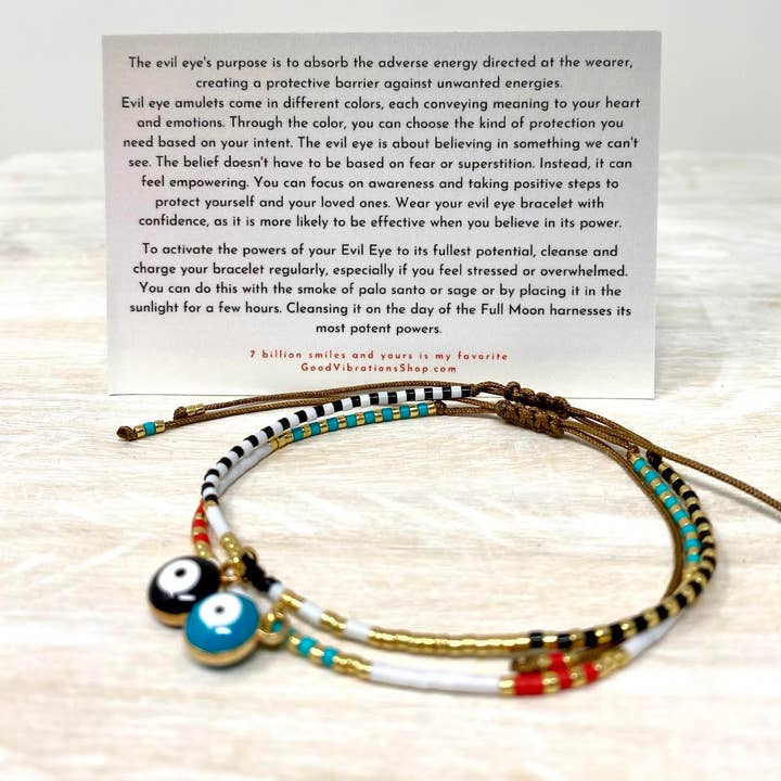 Good Vibrations Shop - Wholesale Beaded Bracelet - Eye of Protection Bracelet ⎮ Black4
