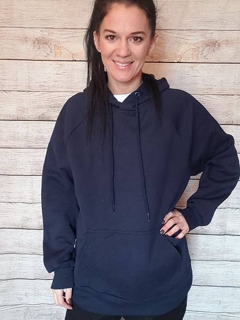 Navy hooded sweatshirt for wholesale by Bouska Boutique