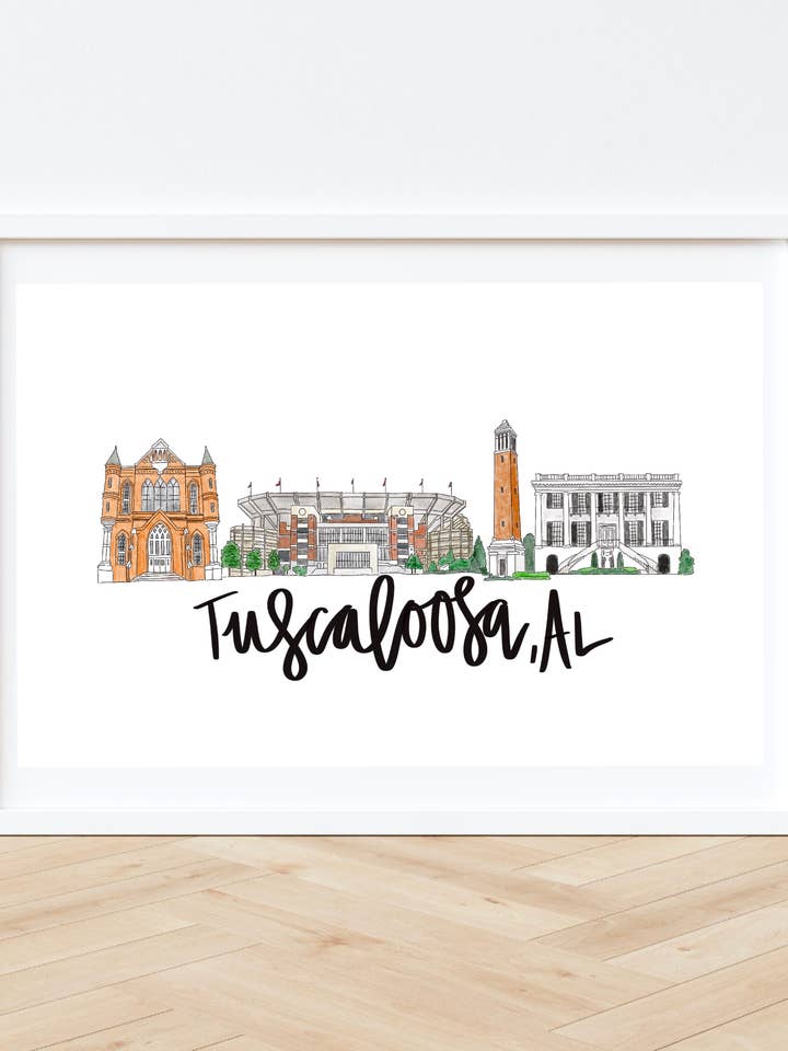 Tuscaloosa, AL Skyline Print for wholesale by Thirteenwinks