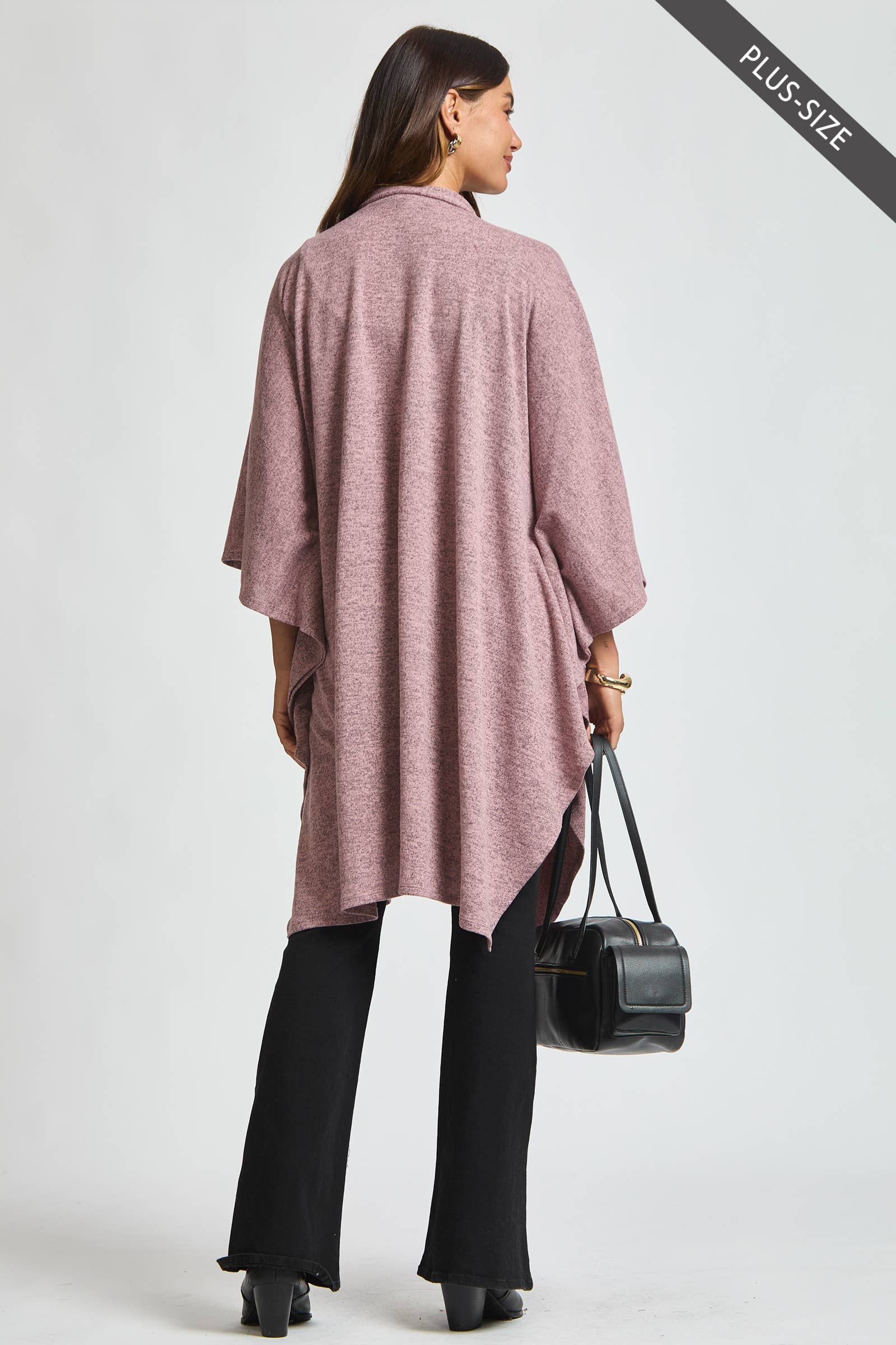 Dear Scarlett - Wholesale Poncho - Women's - PLUS SIZE Flowy Draped Poncho Top22