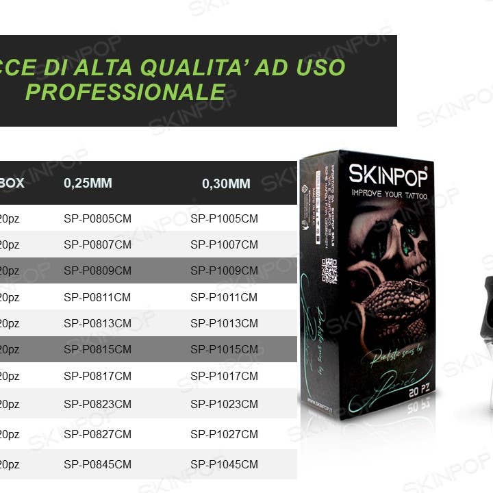 SKINPOP – wholesale Tattoo ointment/care – SKINPOP REALISTIC STYLE TATTOO CARTRIDGES BY PLCIDO