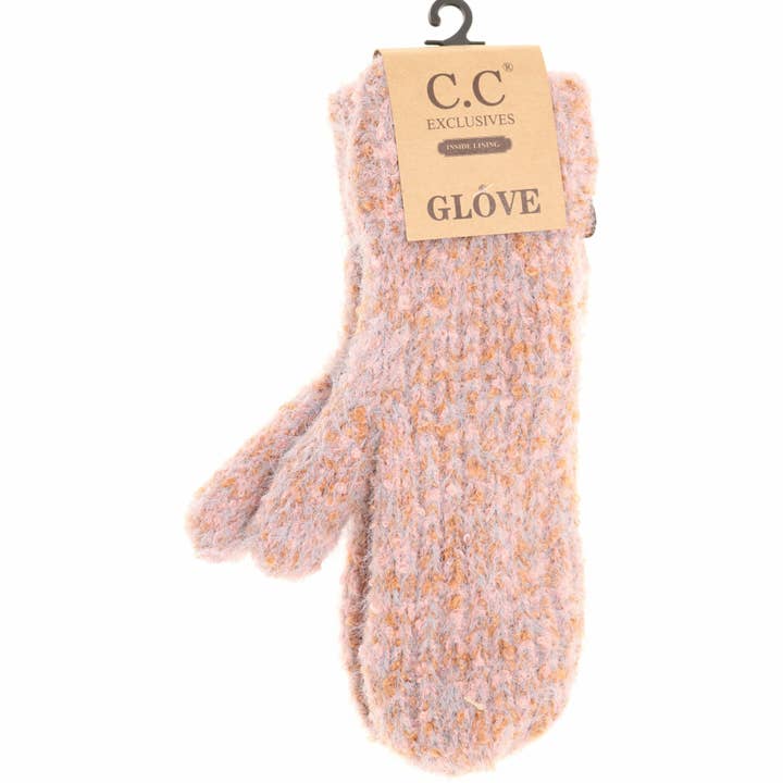 C.C Beanie - Wholesale Mittens - Women's - Soft Boucle Knit CC Cuff Women's Mittens