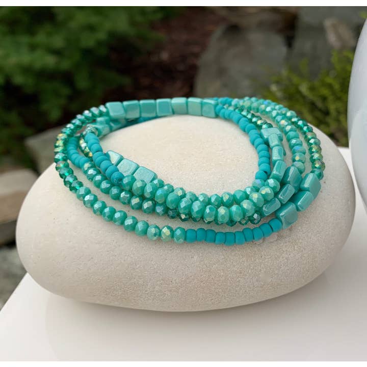 Marlene VanBeek Jewelry - Venta al por mayor Pulsera de cuentas - Pulsera larga Wrap - 5 colores1