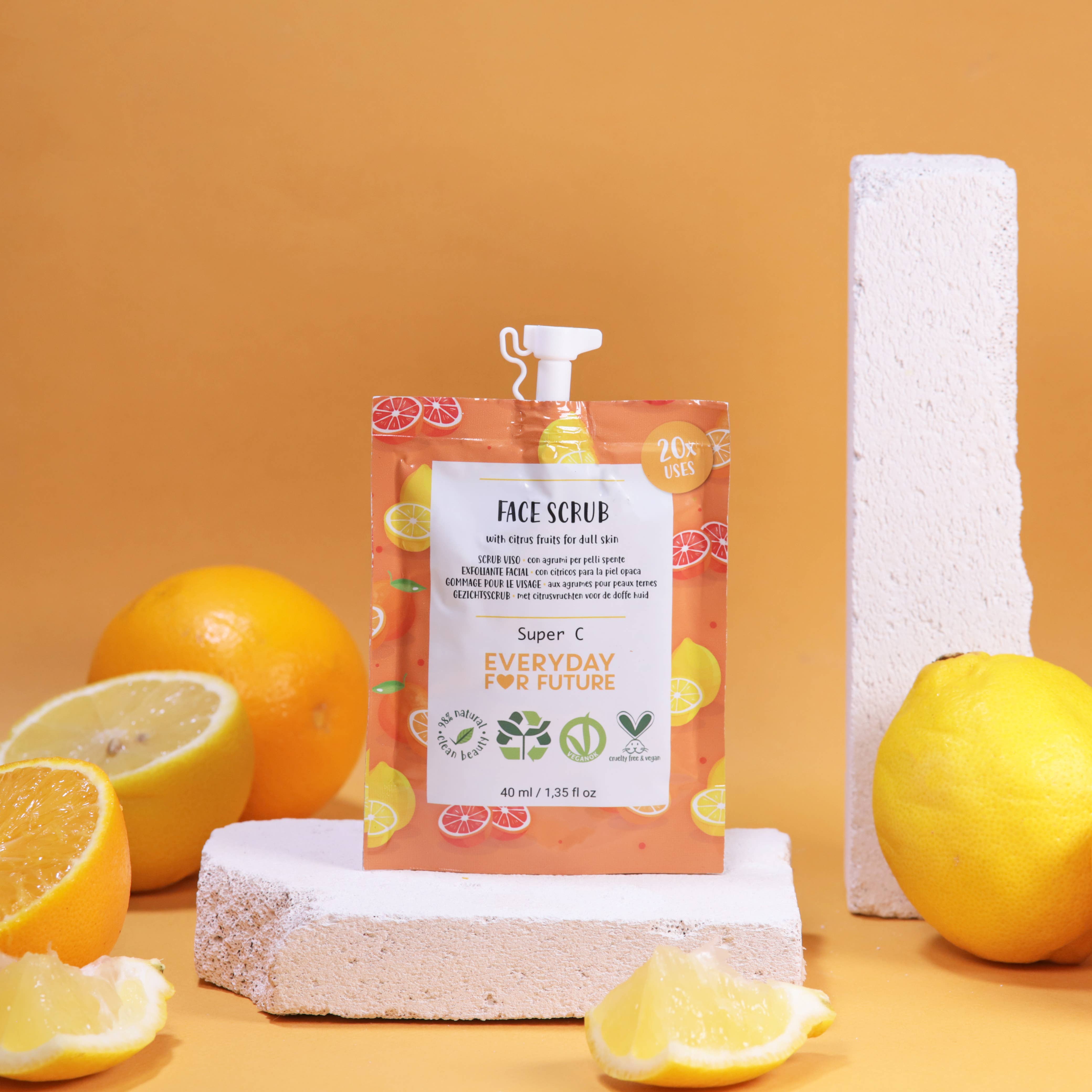 Everyday For Future – Esfoliante facial por atacado – Esfoliante Facial Iluminador com Extratos de Laranja e Limão