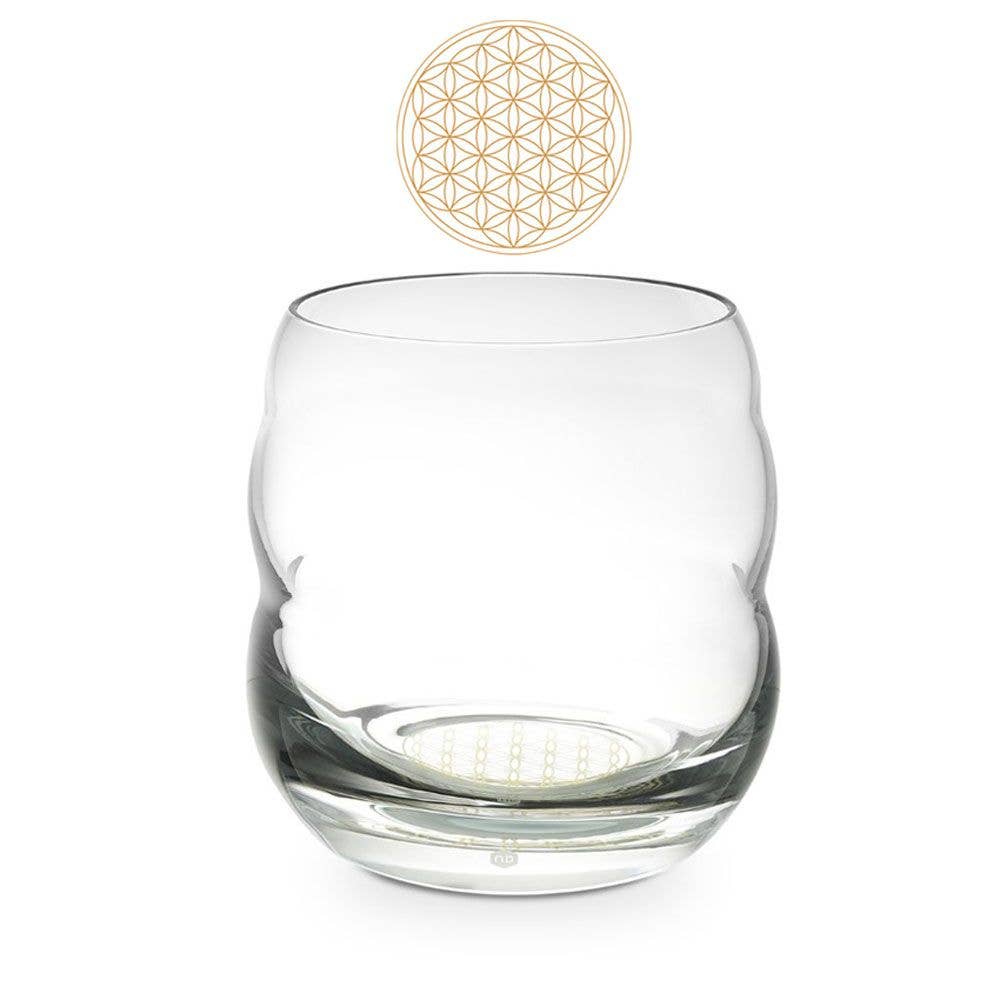 Ancient Purity - Wholesale Drinking Glass/Cup - Sacred Geometry Glass 250ml | 24 Carat Gold Flower of Life