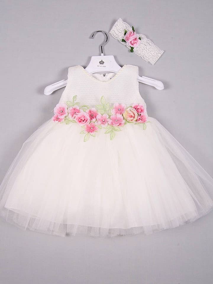Spring Blossom Baby Dress with Flower Detail 88815 for wholesale by BEAU KiD