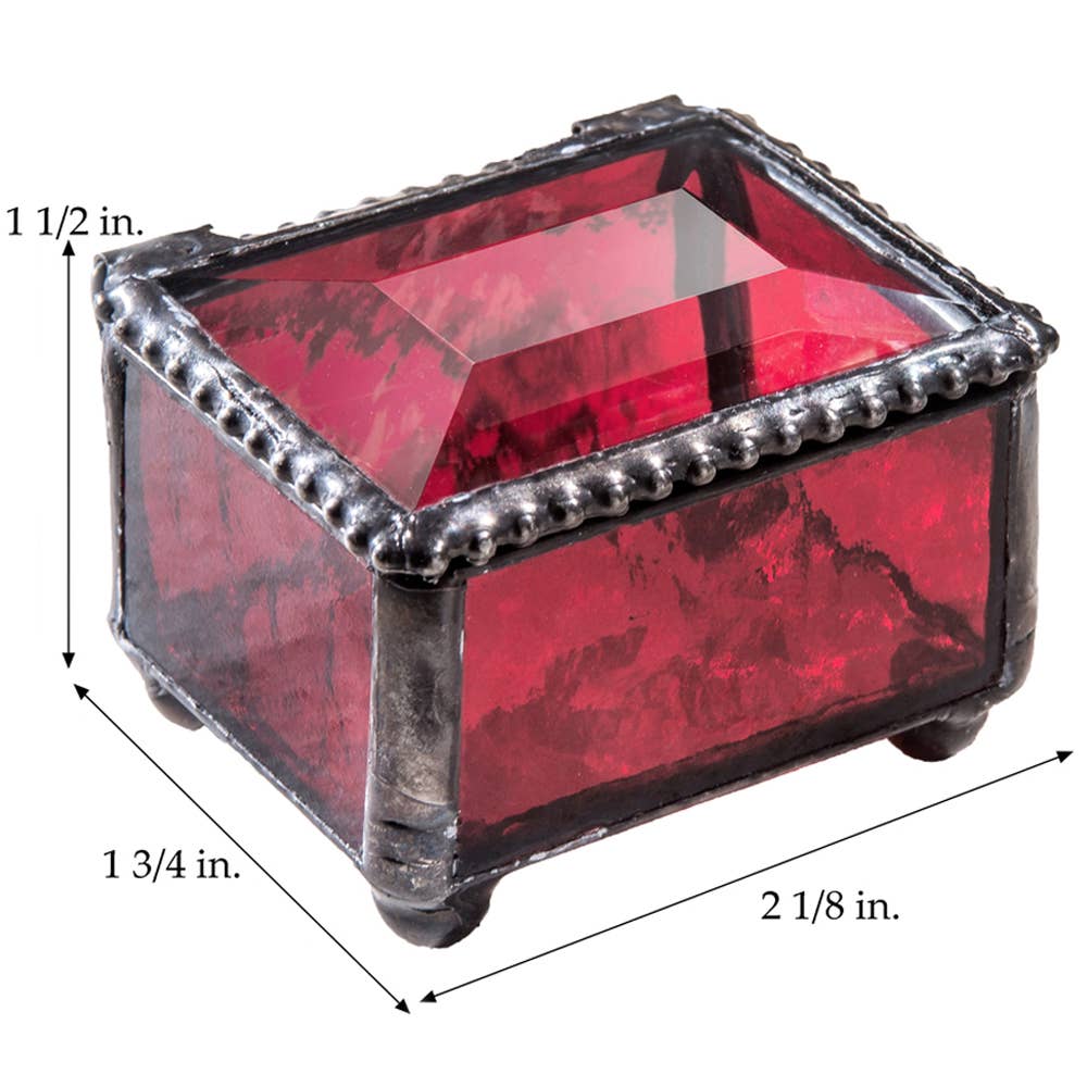 J Devlin Glass Art & Bert Anderson Collection - Wholesale Jewelry Box/Organizer - Small Stained Glass Ring Box J Devlin Box 325 Series10